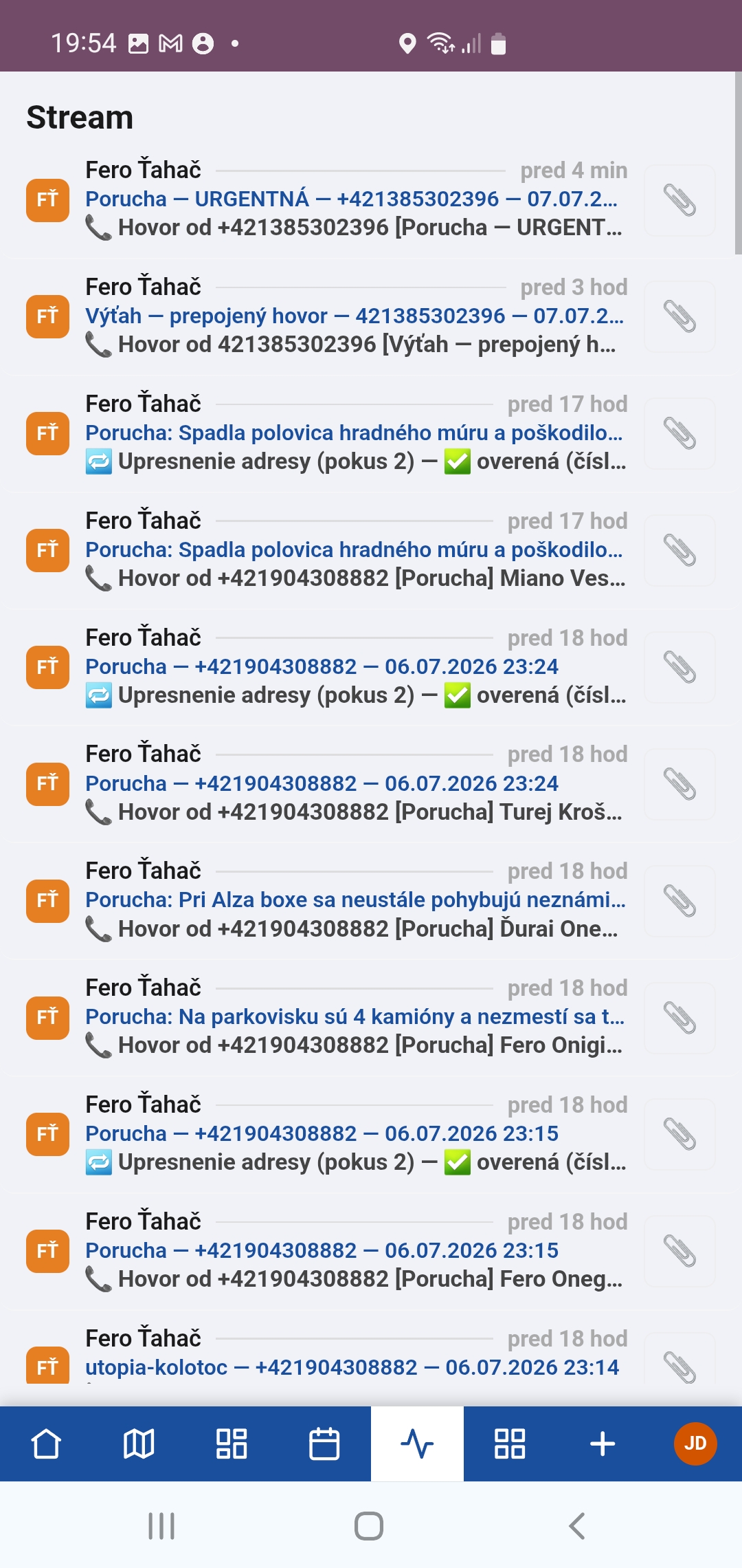 Stream — hovory a udalosti naživo