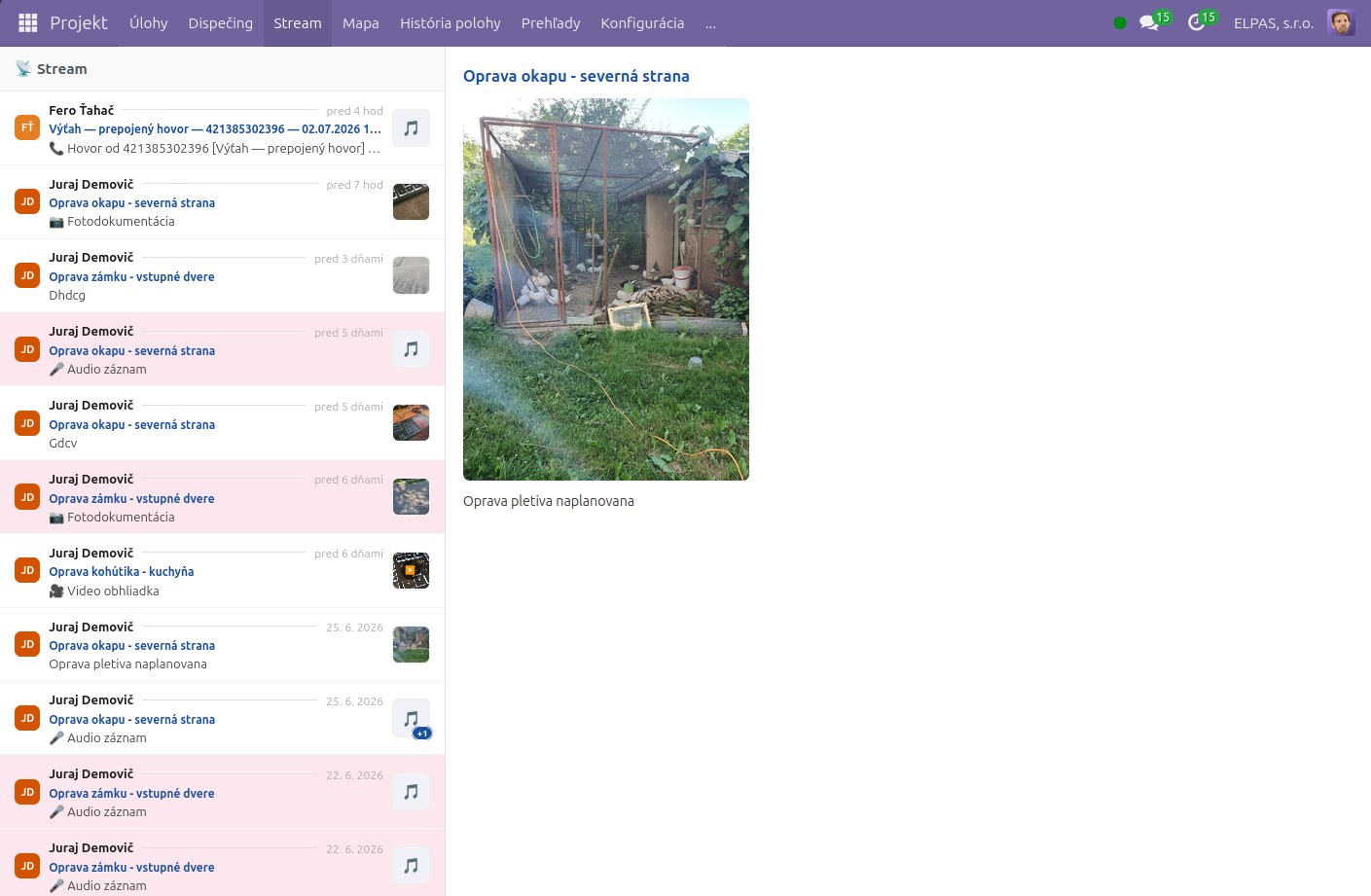 Stream — hovory, fotky a nahrávky z terénu pri každom zásahu